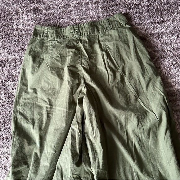 Free People Menorca Crop Wide Leg Cotton Pants Size 6 Forest Glen Green - Picture 12 of 12